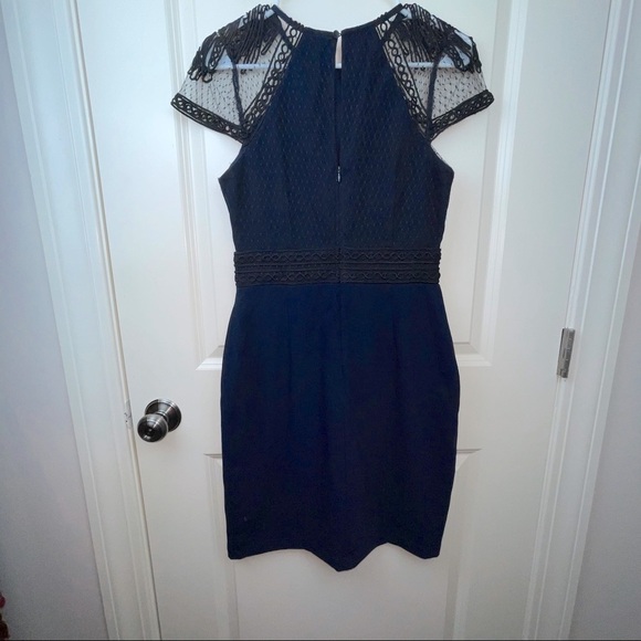 Harlyn Soutached Sheath Dress Black Navy S - Picture 9 of 17